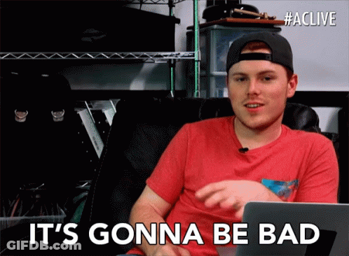 A Man In A Red Shirt Says It 'S Gonna Be Bad In Front Of A Laptop GIF