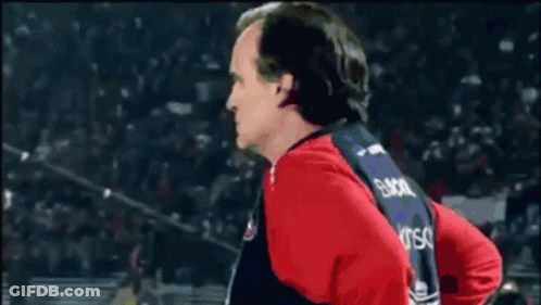 A Man In A Red Shirt Says Siempre Pasa Algo Matias In Spanish GIF