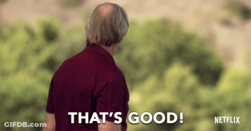 A Man In A Red Shirt Says That 'S Good In White Letters GIF