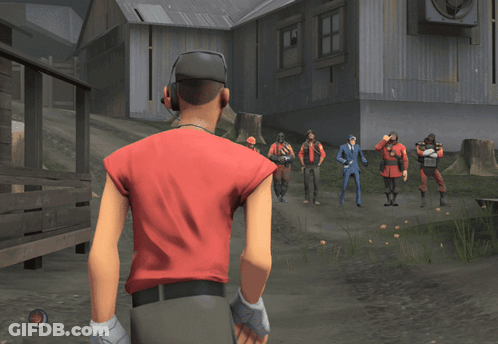 A Man In A Red Shirt Stands In Front Of A Group Of Soldiers With The Words Wait A Minute Below Him GIF