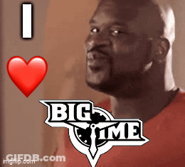 A Man In A Red Shirt With A Big Time Logo GIF