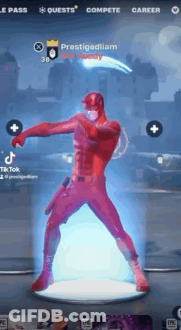 A Man In A Red Suit Is Dancing In A Game . GIF