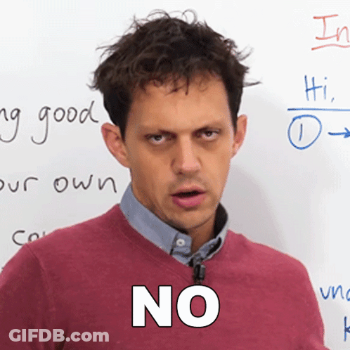Man In Red Sweater Saying No GIF