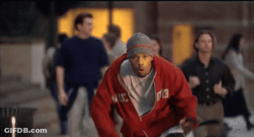A Man In A Red Sweatshirt With The Number 13 On The Front GIF