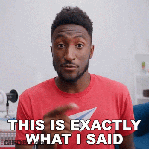 A Man In A Red T-Shirt Says This Is Exactly What I Said GIF