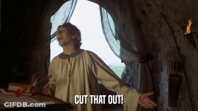 A Man In A Robe Says Cut That Out GIF