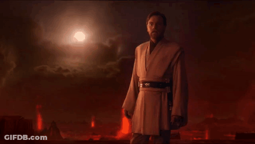 A Man In A Robe With The Words Only A Sith Deals In Absolutes Written Below Him GIF