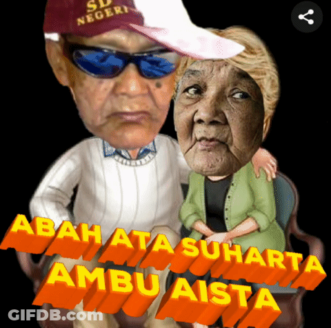 A Man In A Sd Negeri Hat Is Sitting Next To An Older Woman GIF