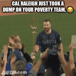 A Man In A Seattle Jersey Stands In Front Of A Crowd GIF
