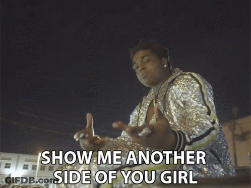A Man In A Sequined Jacket Says Show Me Another Side Of Your Girl GIF
