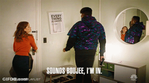 A Man In A Sequined Jacket Stands In Front Of A Sign That Says " Everything Is Under Control " GIF