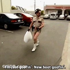 A Man In A Sheriff 'S Uniform Says I 'M Just Goofin ' GIF