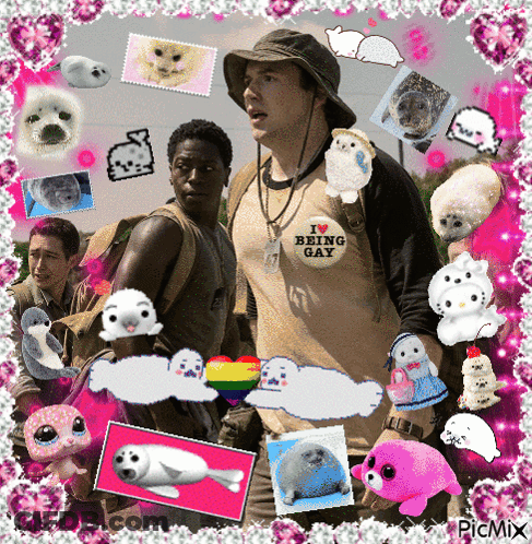 A Man In A Shirt That Says I Love Being Gay GIF