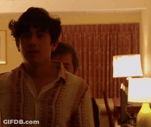 A Man In A Shirt With A Pattern On It GIF