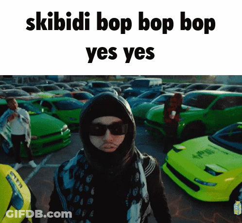 A Man In A Skibidi Bop Bop Bop Yes Yes Video GIF