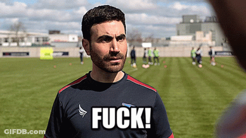 A Man In A Soccer Uniform With The Word Fuck On It GIF