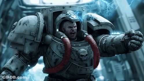 Man In Space Suit With Skull And Wings GIF