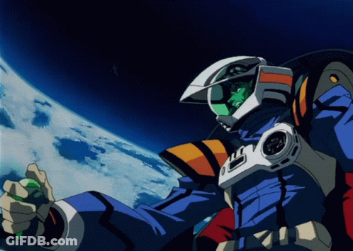 A Man In A Space Suit With The Letter S On The Chest GIF