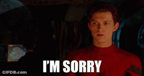 A Man In A Spider-Man Suit Says I 'M Sorry GIF