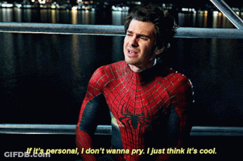 A Man In A Spider Man Suit Says If It 'S Personal GIF