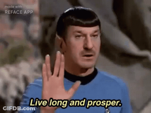 A Man In A Star Trek Uniform Says Live Long And Prosper GIF