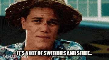 A Man In A Straw Hat Says It 'S A Lot Of Switches And Stuff .. GIF