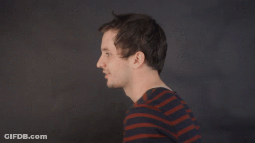A Man In A Striped Shirt Says " Deal With It " In White Letters GIF