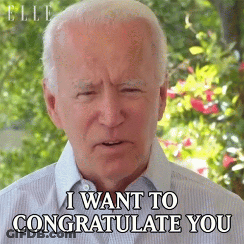 A Man In A Striped Shirt Says I Want To Congratulate You . GIF