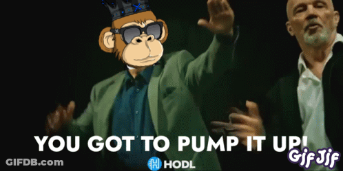 A Man In A Suit And A Monkey With A Crown On His Head Says You Got To Pump It Up Gif Jif GIF