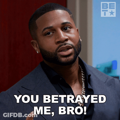 Man In Suit Saying You Betrayed Me Bro GIF
