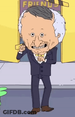 A Man In A Suit And Bow Tie Is Standing In Front Of A Door That Says Friends GIF