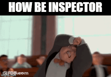 A Man In A Suit And Bow Tie With The Words How Be Inspector Below Him GIF