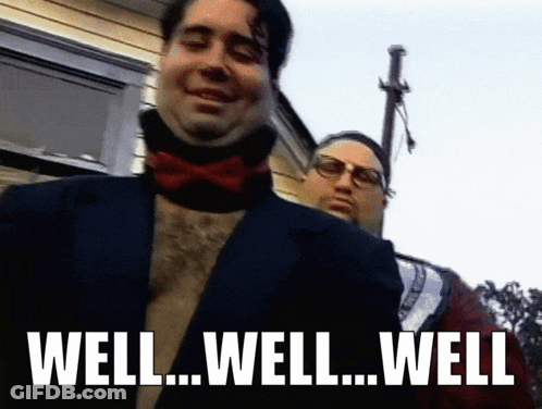 A Man In A Suit And Bow Tie With The Words Well Well Well GIF