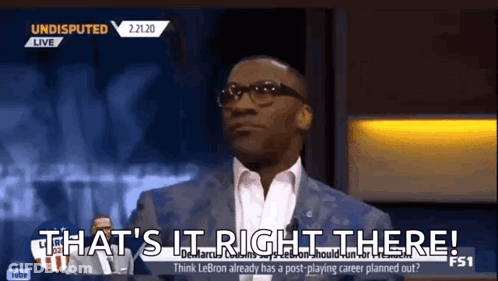 A Man In A Suit And Glasses Says That 'S It Right There .. GIF