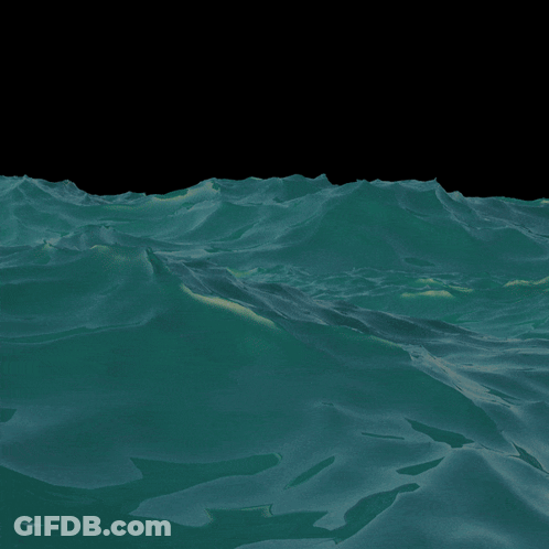 A Man In A Suit And Headphones Is Swimming In The Ocean GIF