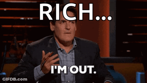 A Man In A Suit And Plaid Shirt Says Rich ... I 'M Out GIF