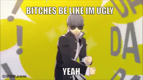 A Man In A Suit And Sunglasses Says " Bitches Be Like Im Ugly Yeah " . GIF