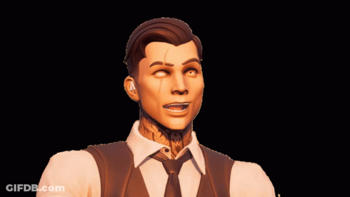 A Man In A Suit And Tie Has A Tattoo On His Chest GIF