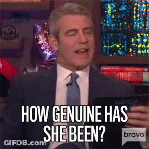 Man In Suit Asking How Genuine Has She Been GIF