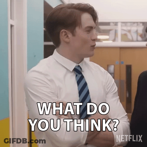 A Man In A Suit And Tie Is Asking What Do You Think ? GIF