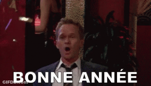 Man In Suit Celebrating With Bonne Annee GIF