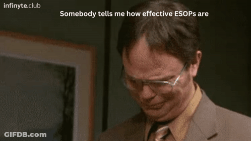 A Man In A Suit And Tie Is Crying And Saying `` Somebody Tells Me How Effective Esops Are Thank You '' . GIF