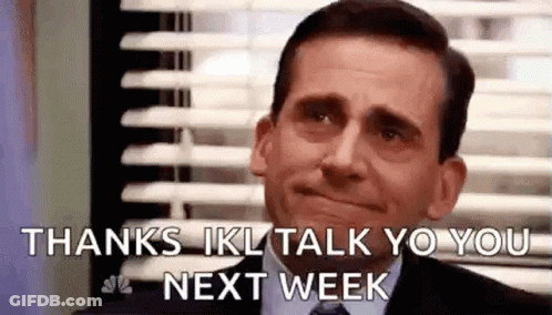 A Man In A Suit And Tie Is Crying And Says `` Thanks I 'Ll Talk Yo You Next Week '' . GIF