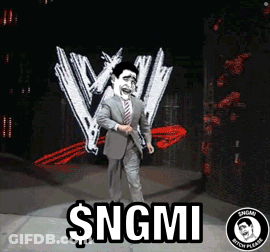 A Man In A Suit And Tie Is Dancing In Front Of A W Logo GIF