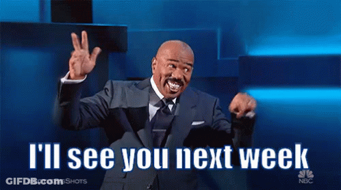 A Man In A Suit And Tie Is Giving A Peace Sign And Says I 'Ll See You Next Week GIF