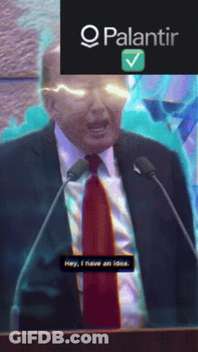 A Man In A Suit And Tie Is Giving A Speech With The Words Hey I Have An Idea GIF