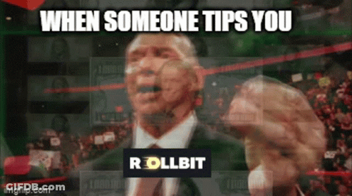 A Man In A Suit And Tie Is Giving A Thumbs Up With The Words " When Someone Tips You " Above Him GIF