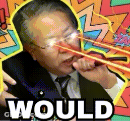 A Man In A Suit And Tie Is Holding A Gun And Says " Would " On The Bottom GIF