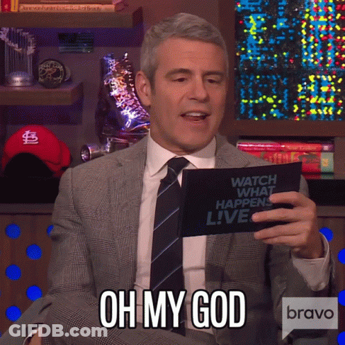 Man In Suit Holding Watch What Happens Live Paper GIF