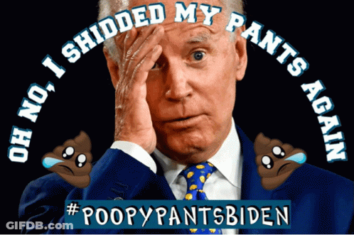 A Man In A Suit And Tie Is Holding His Hand To His Forehead With The Words " I Shidded My Pants Again " GIF